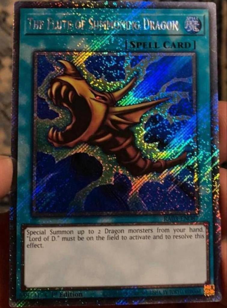 Yu-Gi-Oh! The Flute of Summoning Dragon RA03 1st Ed !, Ophalen of Verzenden, Zo goed als nieuw, Losse kaart, Foil