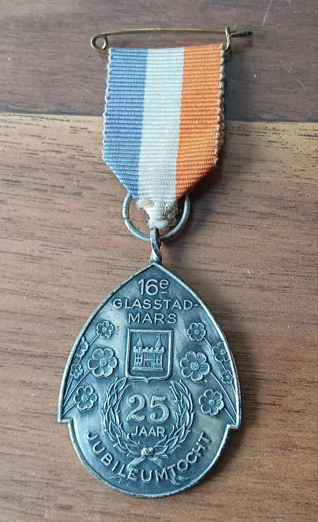 Wandel Medaille Glasstad Mars 25 jaar Jubileumtocht, Ophalen of Verzenden, Overige materialen, Nederland