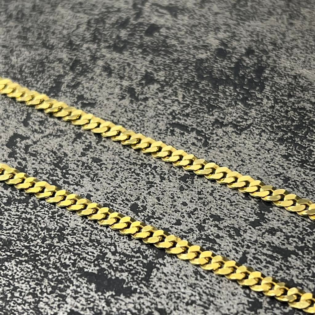 14k gouden ketting massief cuban schakel gourmet, Ophalen of Verzenden, Nieuw, Goud