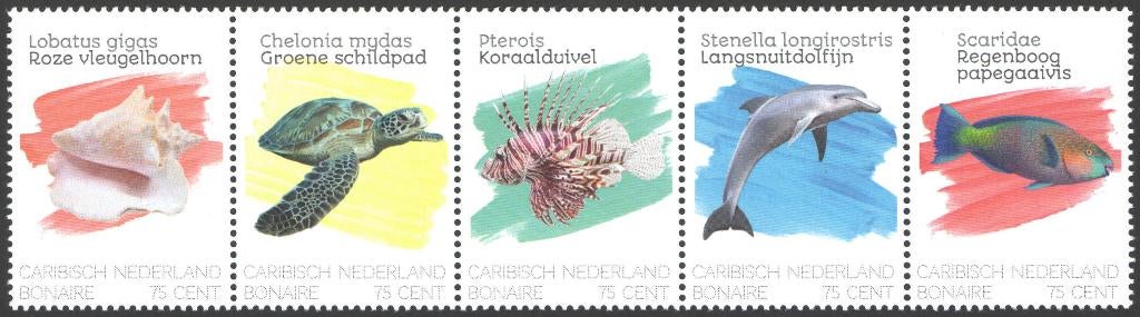 Caribisch Nederland 234 strip v 5 postfris Bonaire 2020, Ophalen of Verzenden, Postfris