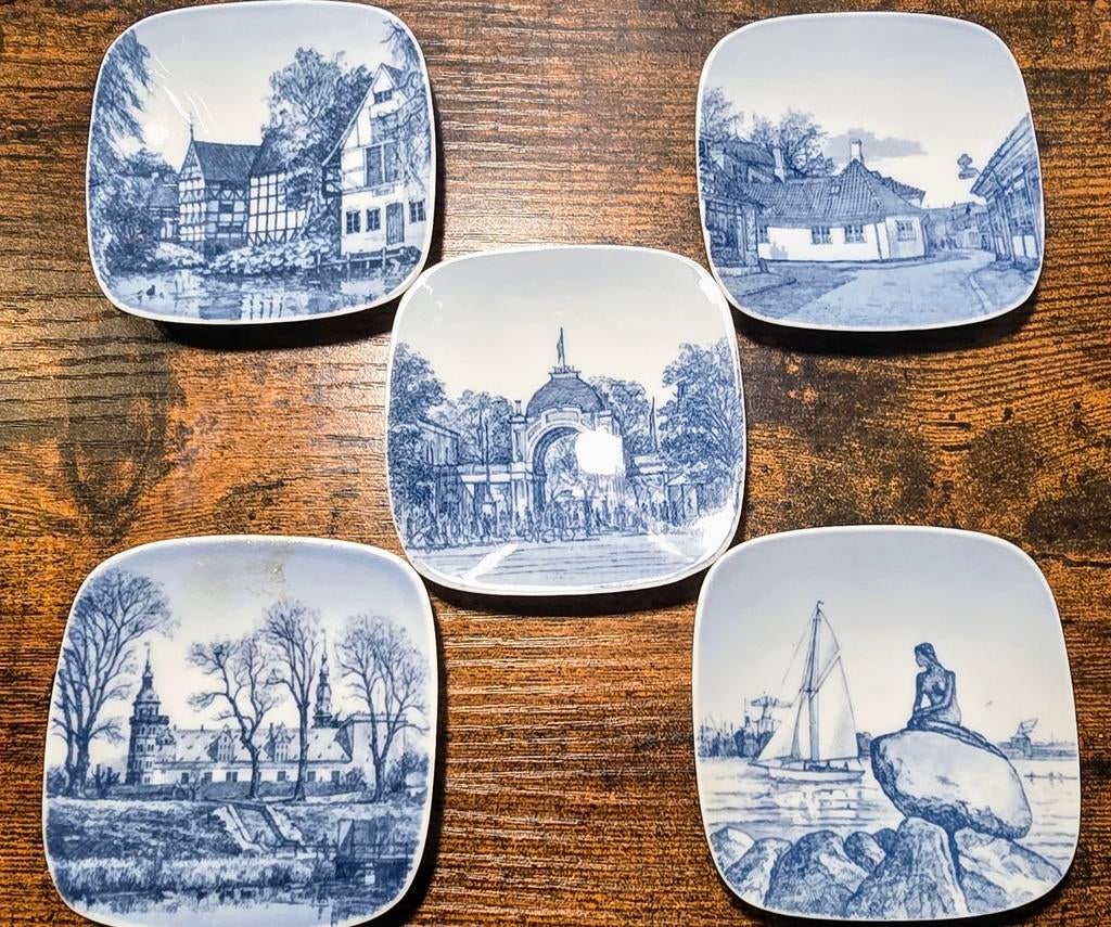 Bing & Grøndahl Miniatuur Bordjes - Set van 5, Ophalen of Verzenden