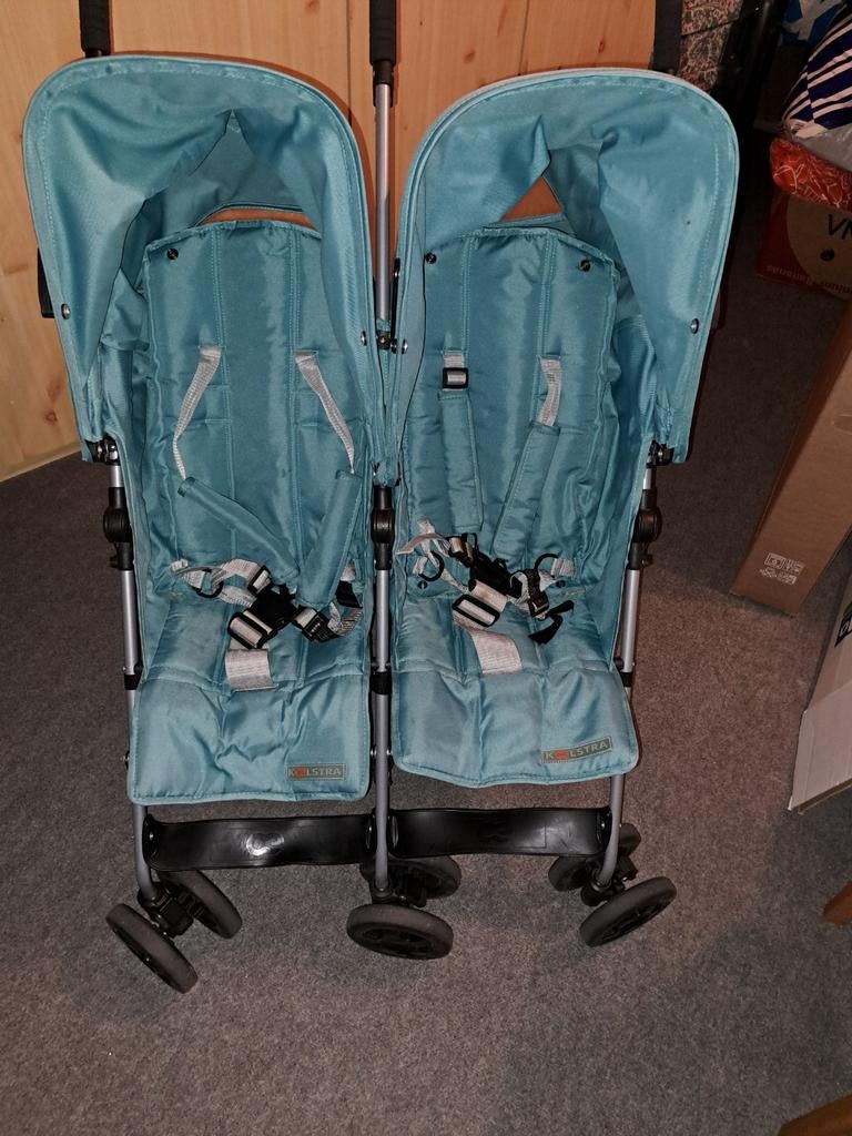 Tweelingbuggy, blauwgroen, merk koelstra, Ophalen of Verzenden, Zo goed als nieuw, Koelstra