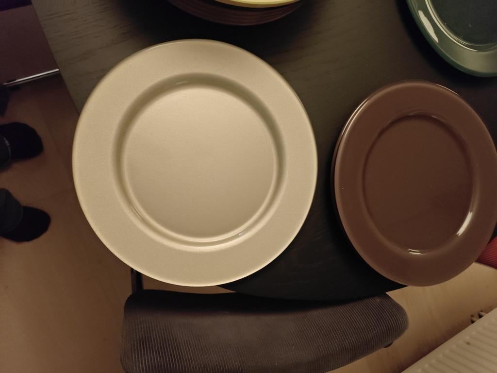 Glazen onderborden set, Ophalen of Verzenden, Gebruikt, Geel, Schaal