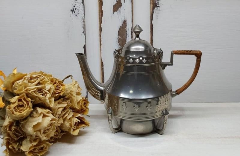 Tinnen theepotje KDM Tiel, Antiek en Kunst, Ophalen of Verzenden