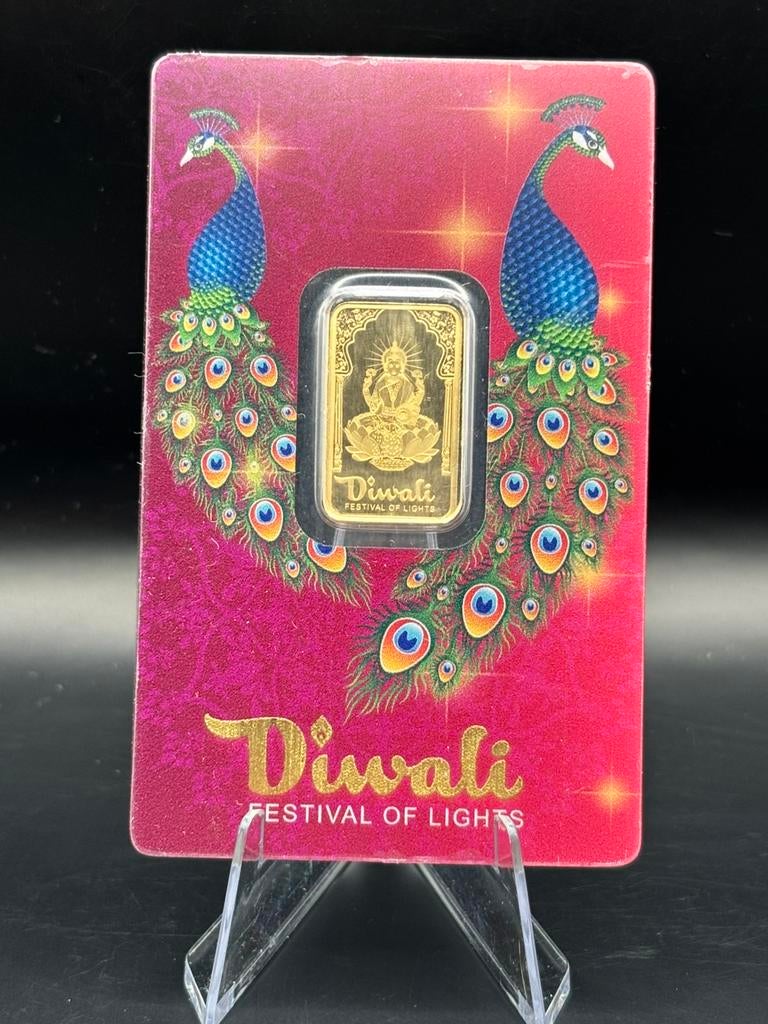 5 gram goud baartje - Diwali festival of light - pamp suisse, Ophalen of Verzenden, Goud