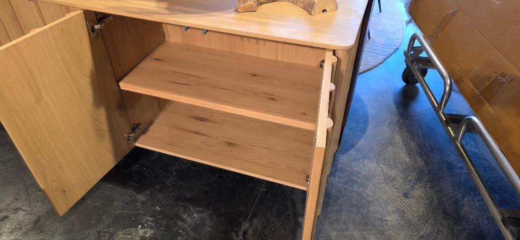 Dressoir Eikenhout 183cm – Naturel Showroomkorting, Bornsestraat 31, 150 tot 200 cm, Ophalen of Verzenden, Zo goed als nieuw