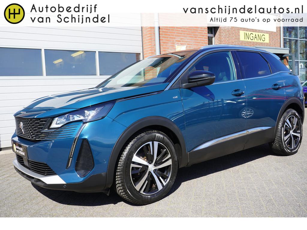 Peugeot 3008 1.2 PURETECH 131PK AUTOMAAT GT PACK LUXE PERFEC, Auto's, Peugeot, Gebruikt, 1199 cc, Blauw, Leder