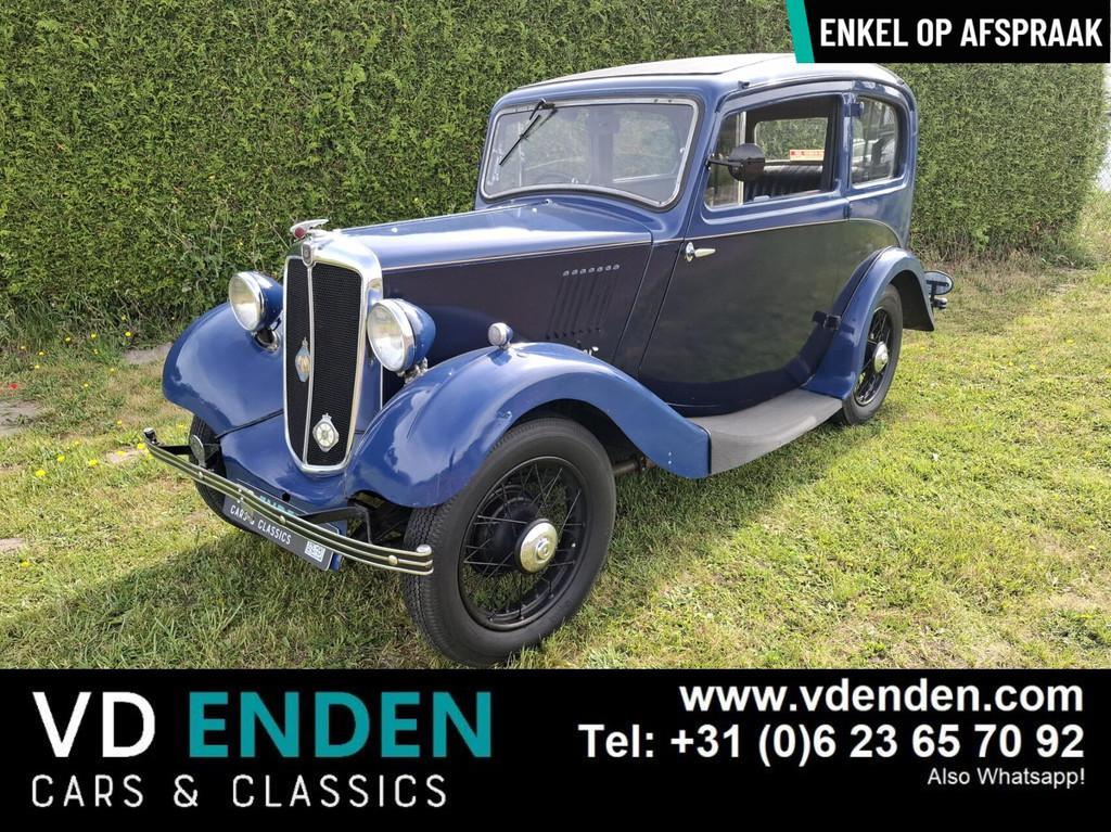 Morris Eight Saloon - 1935, Auto's, 918 cc, Achterwielaandrijving, Zwart, Leder