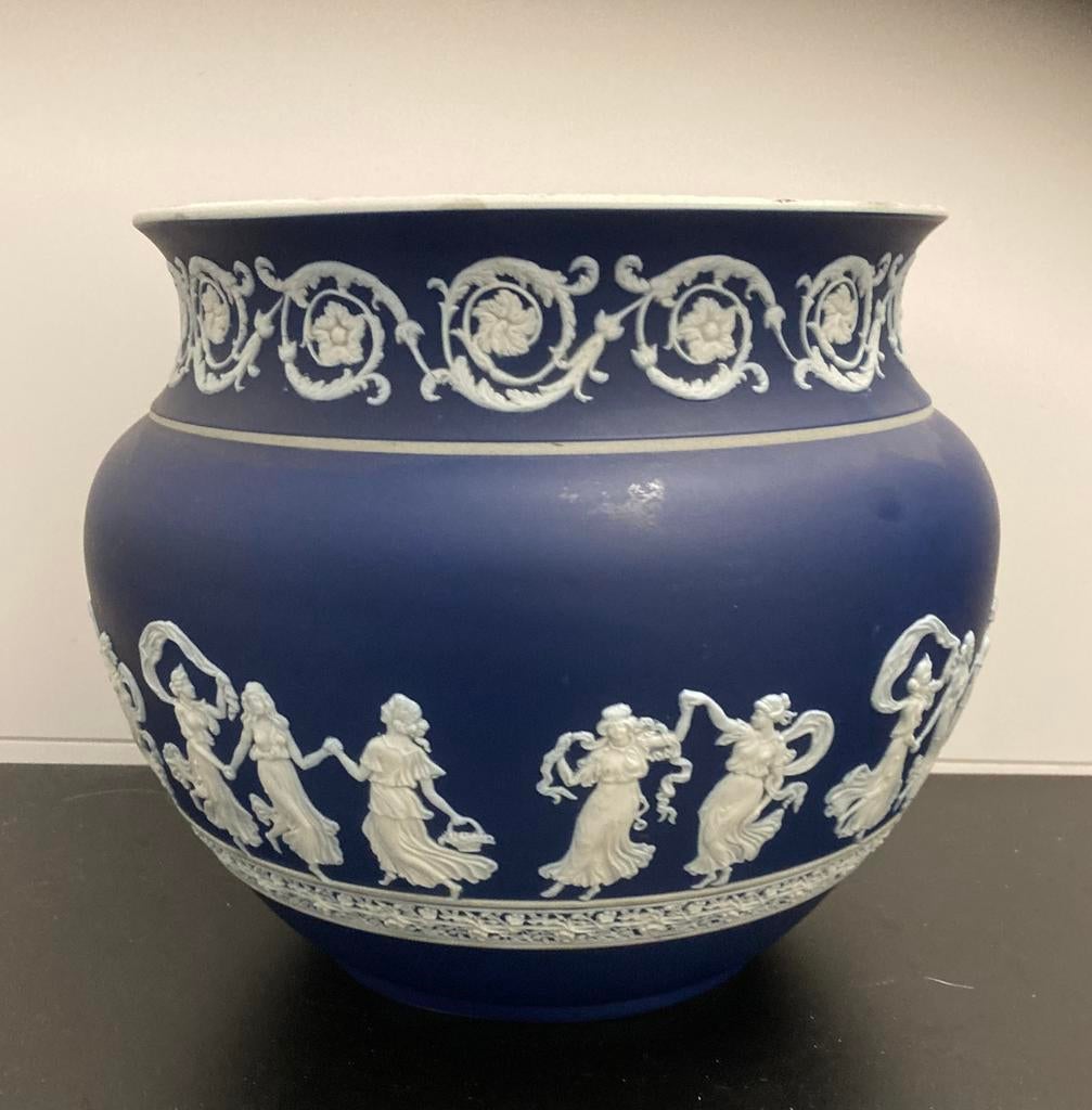 Jasperware Real Adams grote bloempot cachepot, Ophalen of Verzenden