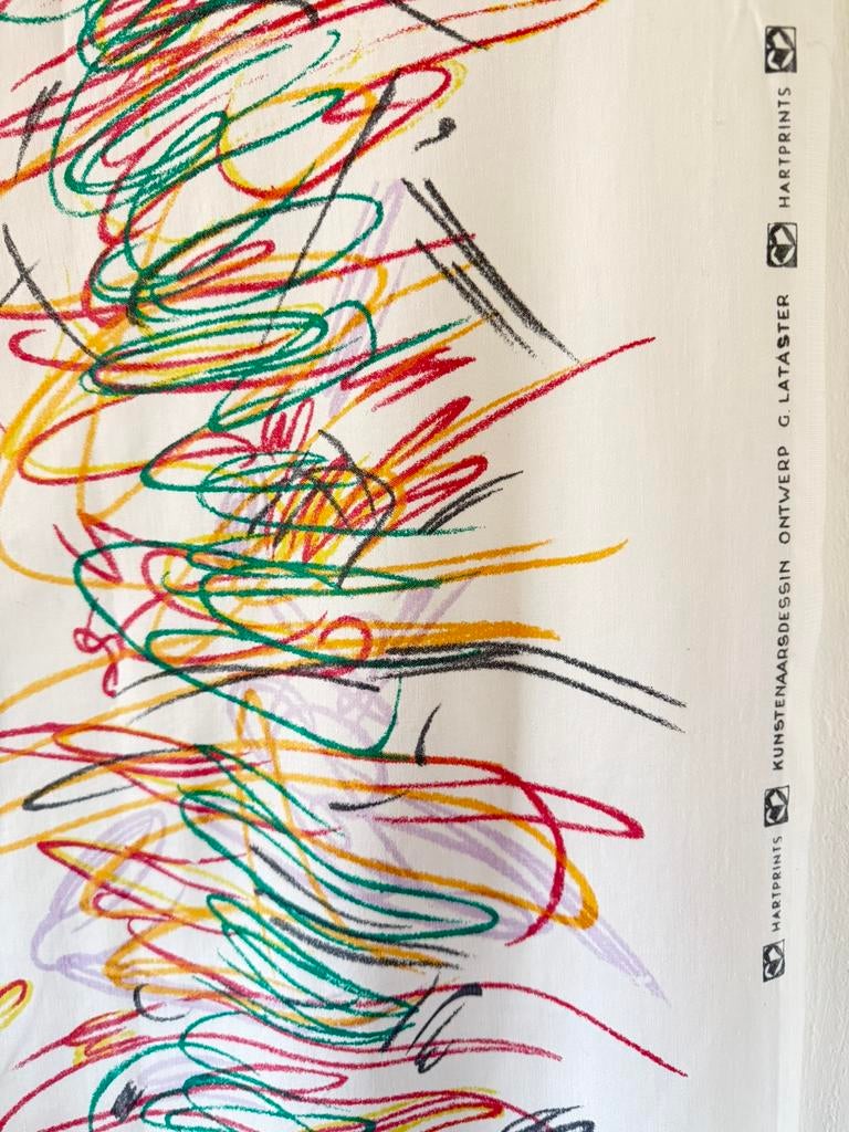 Vintage lap stof Ger Lataster Hartprints, Ophalen of Verzenden, Katoen, 30 tot 200 cm, 30 tot 120 cm