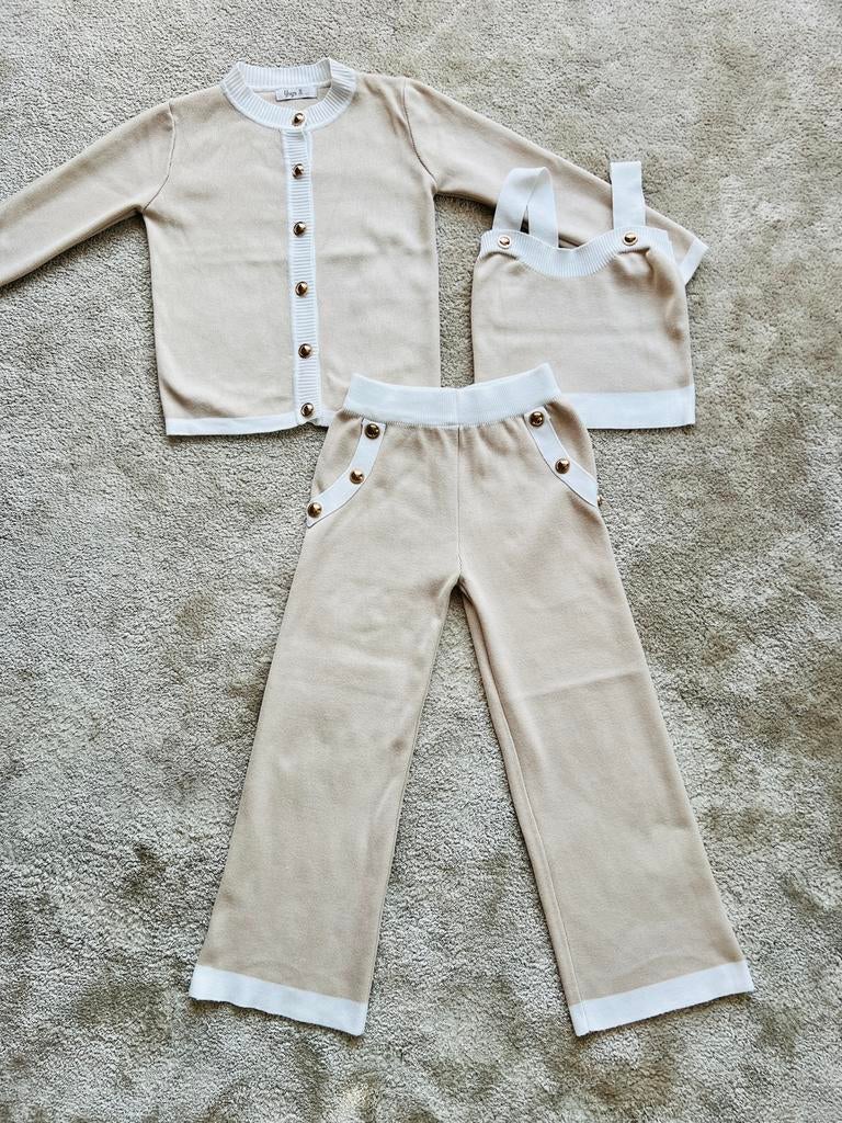 YOYO meisjes set maat 134 – beige – 3-delig – perfecte staat, Ophalen of Verzenden, Zo goed als nieuw, Meisje