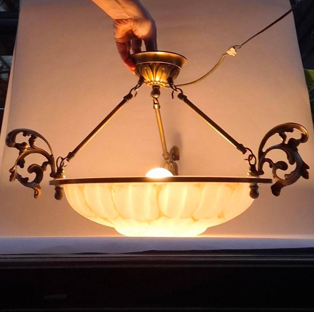 Vintage Messing Herda Hanglamp, Ophalen