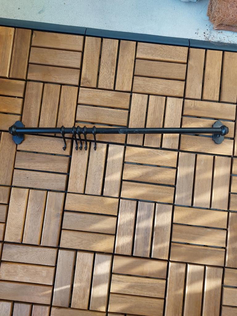 Zwarte metalen rails met haken Ikea, Ophalen, Gebruikt, Wandhaken, Minder dan 100 cm