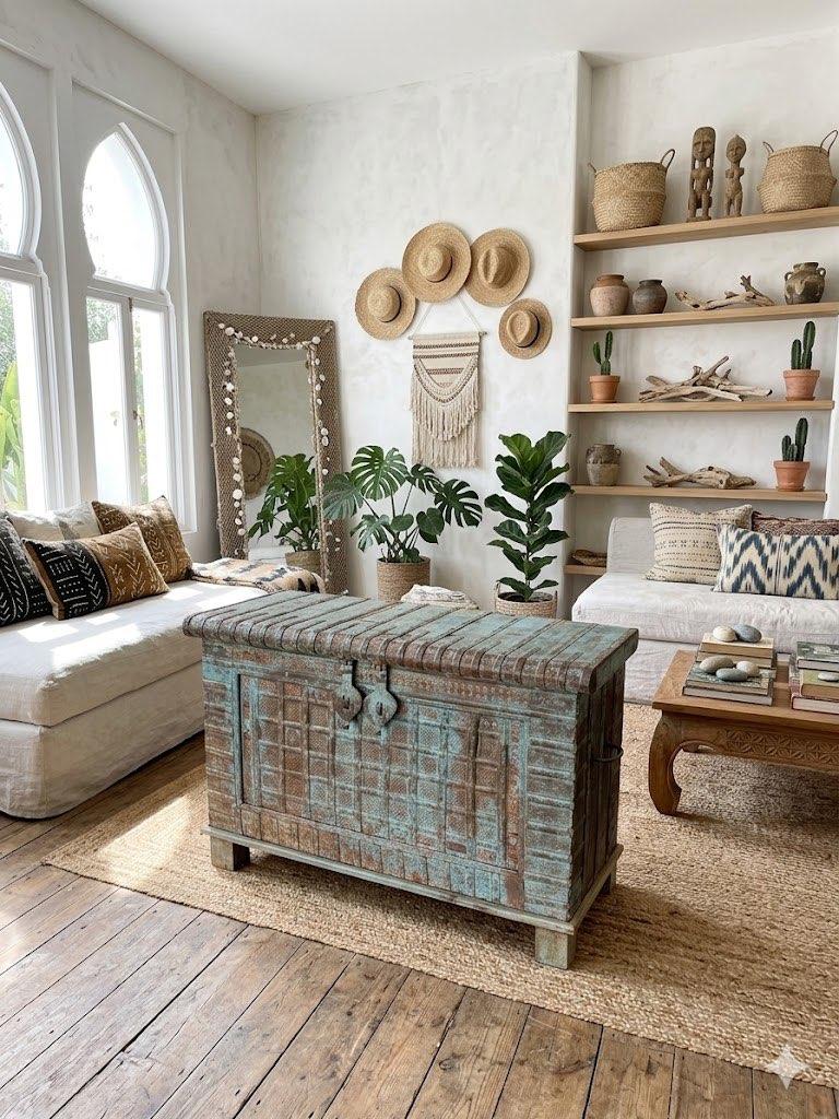 Antieke Kist zeer fraai bewerkt afkomstig uit India, Antiek en Kunst, Ophalen of Verzenden