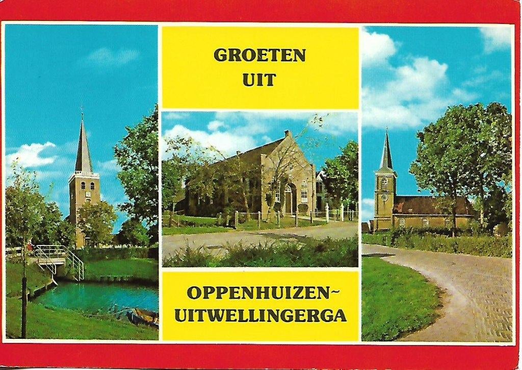 Oppenhuizen-Uitwellingerga- -3-luik., Verzenden, 1980 tot heden, Ongelopen, Friesland