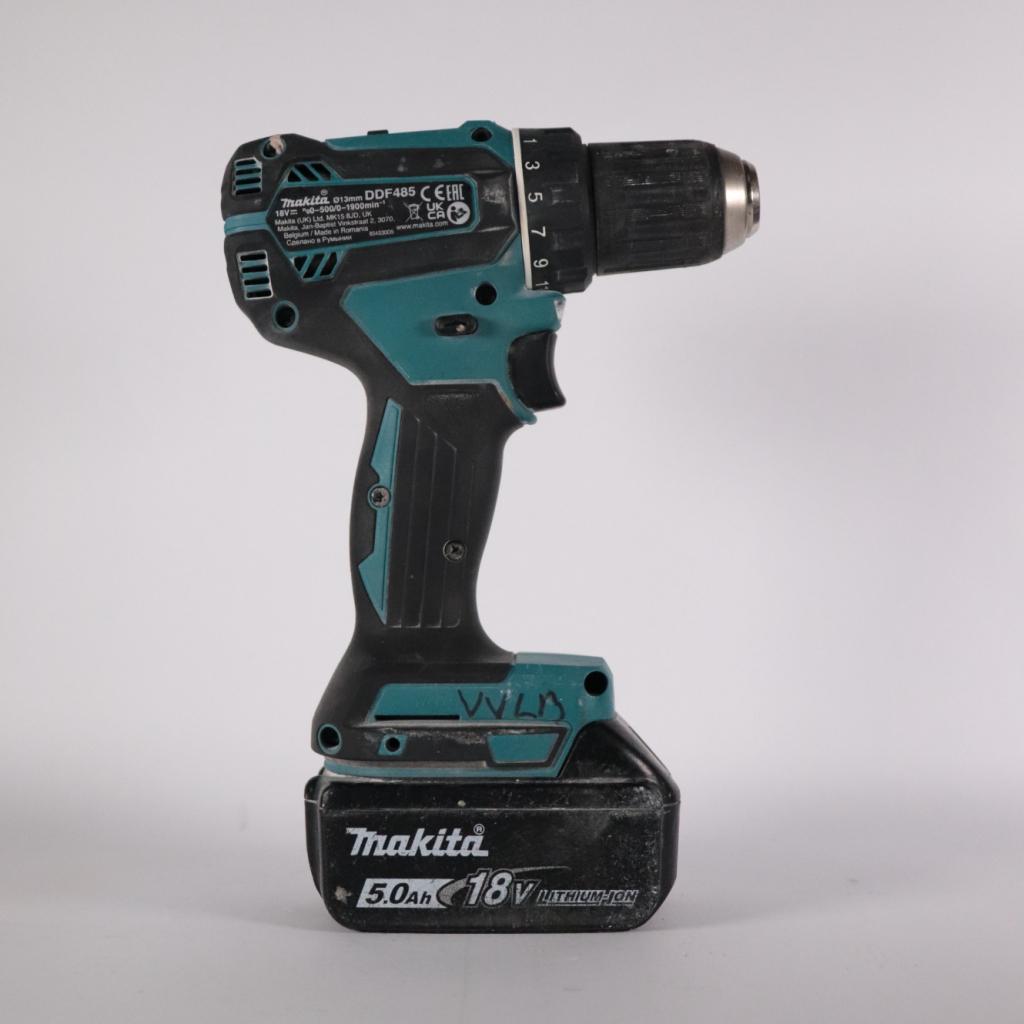 Makita DDF485 + Accu 18V 5.0Ah + Lader - Nette Staat, Makita, Gebruikt, Support@makita.com, Makita Corporation, 3-11-8, Sumiyoshi-cho, 
Anjo, Aichi 446-8502
Japan