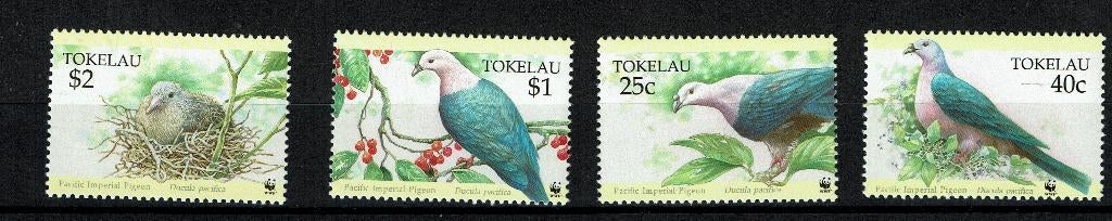 TOKELAU 1995 PF WWF SERIE DUIVEN VOGELS BIRDS PIGEONS, Ophalen of Verzenden, Postfris, Dier of Natuur