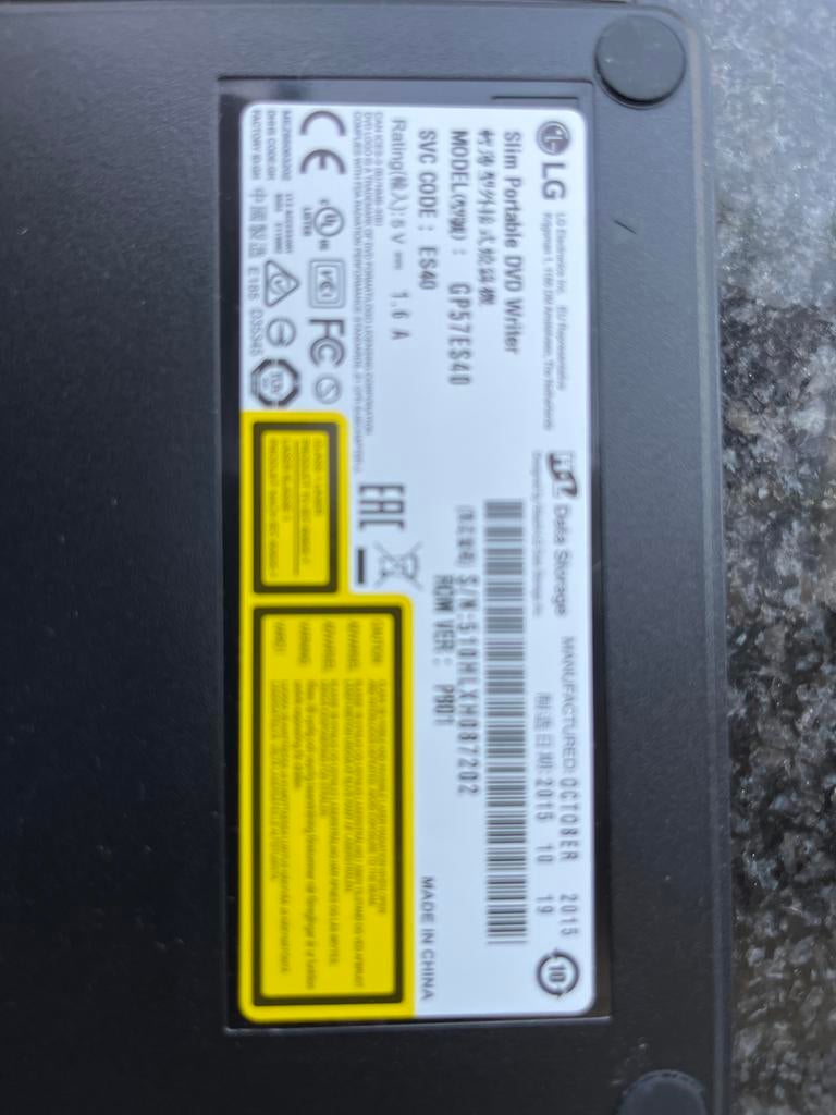 LG Slim Portable DVD Writer GP57ES40 - Extern, Computers en Software, Optische drives, Ophalen, Nieuw, Extern, Cd