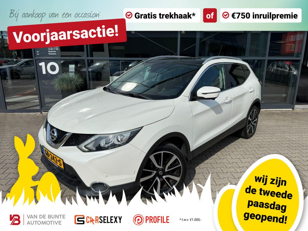Nissan Qashqai 1.2 Tekna *Panoramadak & Cruise Control*, Voorwielaandrijving, Gebruikt, Euro 6, 4 cilinders