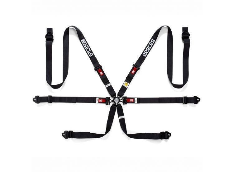 Sparco 6-punts gordel FIA HANS Blauw zwart rood, Auto diversen, Tuning en Styling, Ophalen of Verzenden