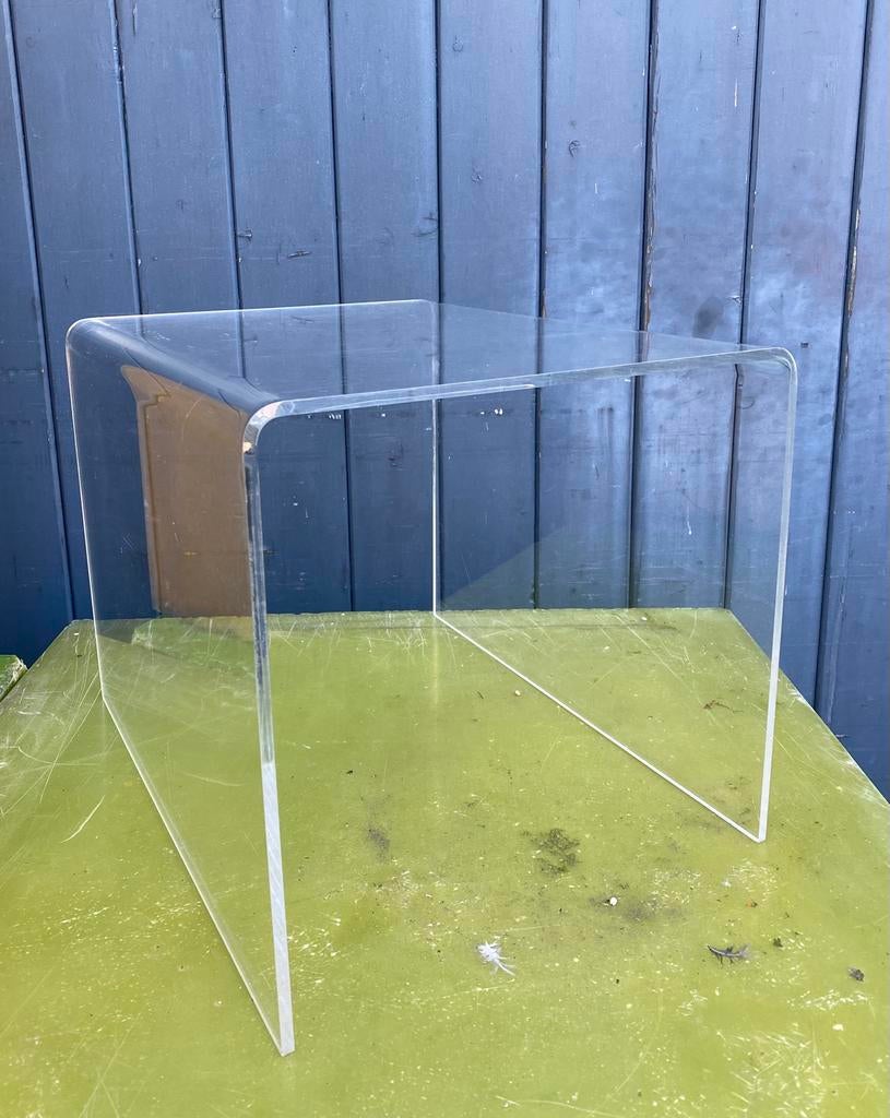 Plexiglas bijzettafel uit de jaren 80, Ophalen of Verzenden, Huis en Inrichting
