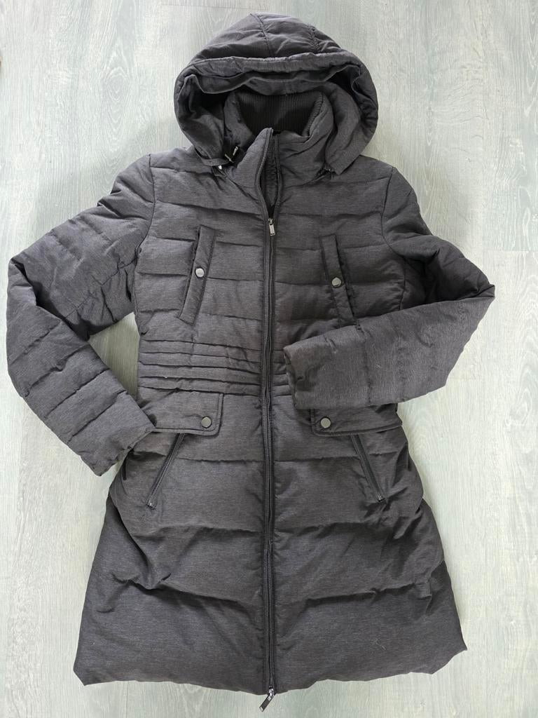 Gevoerde jas met capuchon, maat 38, Kleding | Dames, Jassen | Winter, Ophalen, Zo goed als nieuw, Maat 38/40 (M), Grijs