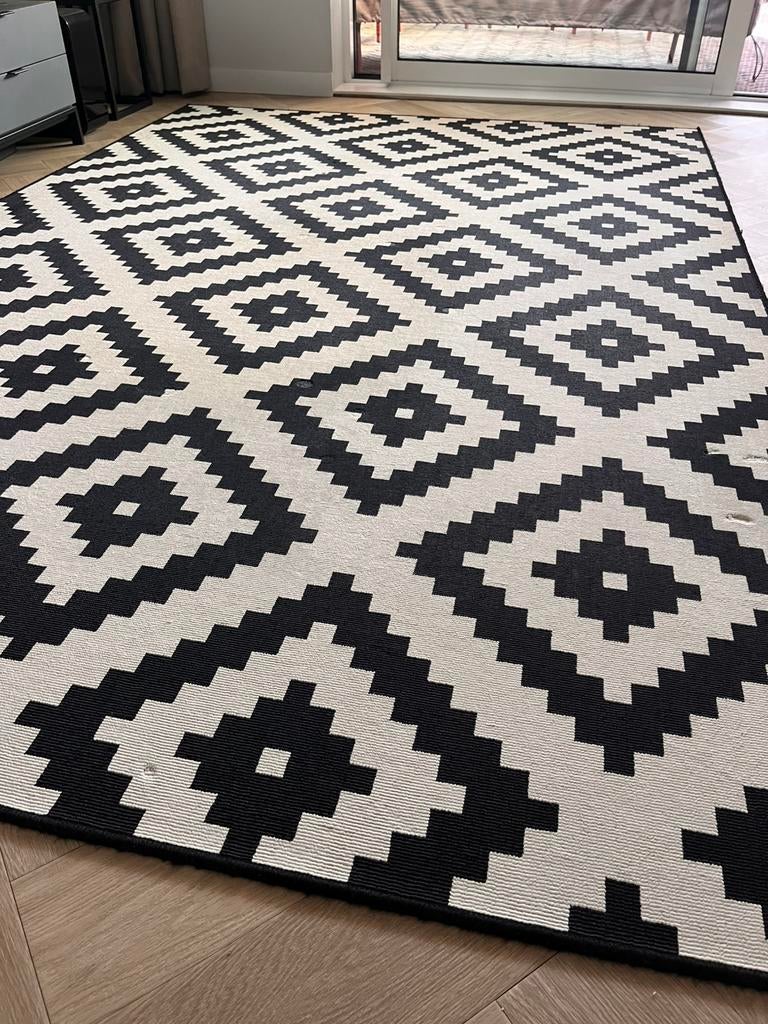 Grafisch vloerkleed Ikea, Ophalen, Gebruikt, Crème, 200 cm of meer