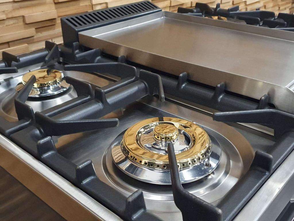 Luxe Boretti Fornuis 90cm antraciet + rvs 1 GASOVEN Frytop, Niet ingevuld, 60 cm of meer, Niet ingevuld, Ophalen of Verzenden