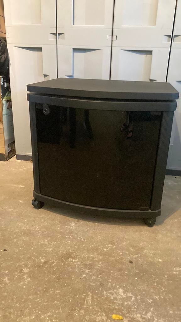 Tv kast, wielen, getint glazen deurtjes, bovenblad draaibaar, Ophalen, 50 tot 100 cm, Minder dan 100 cm, 25 tot 50 cm