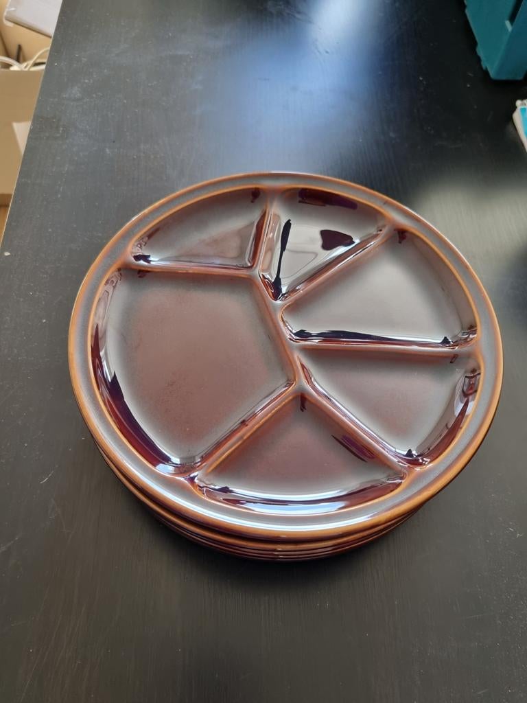 6 Gien France gourmet bordjes - Zeer goede staat, Ophalen of Verzenden, Zo goed als nieuw, Aardewerk, Bord(en)