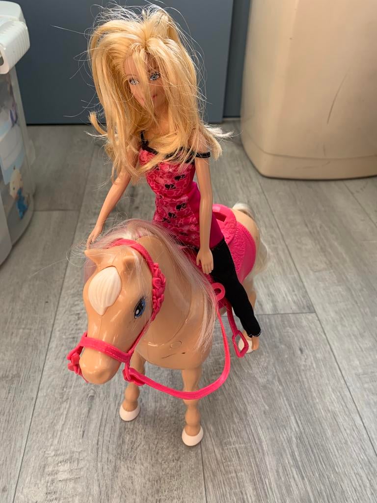 Babrue pop met paard, Ophalen of Verzenden, Zo goed als nieuw, Barbie