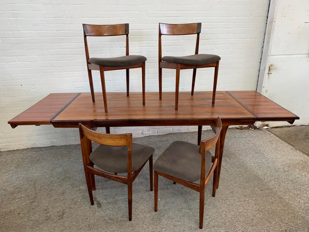 Eethoek Derns IB Kofod Larsen for Faarup Møbelfabrik 1960S, Ophalen of Verzenden, Gebruikt, 4 tot 6 stoelen