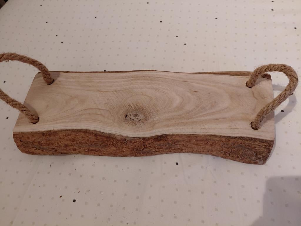 Houten (boomschors) decoratie-tray met touw. Nieuw., Ophalen of Verzenden, Nieuw, Rechthoekig, Hout