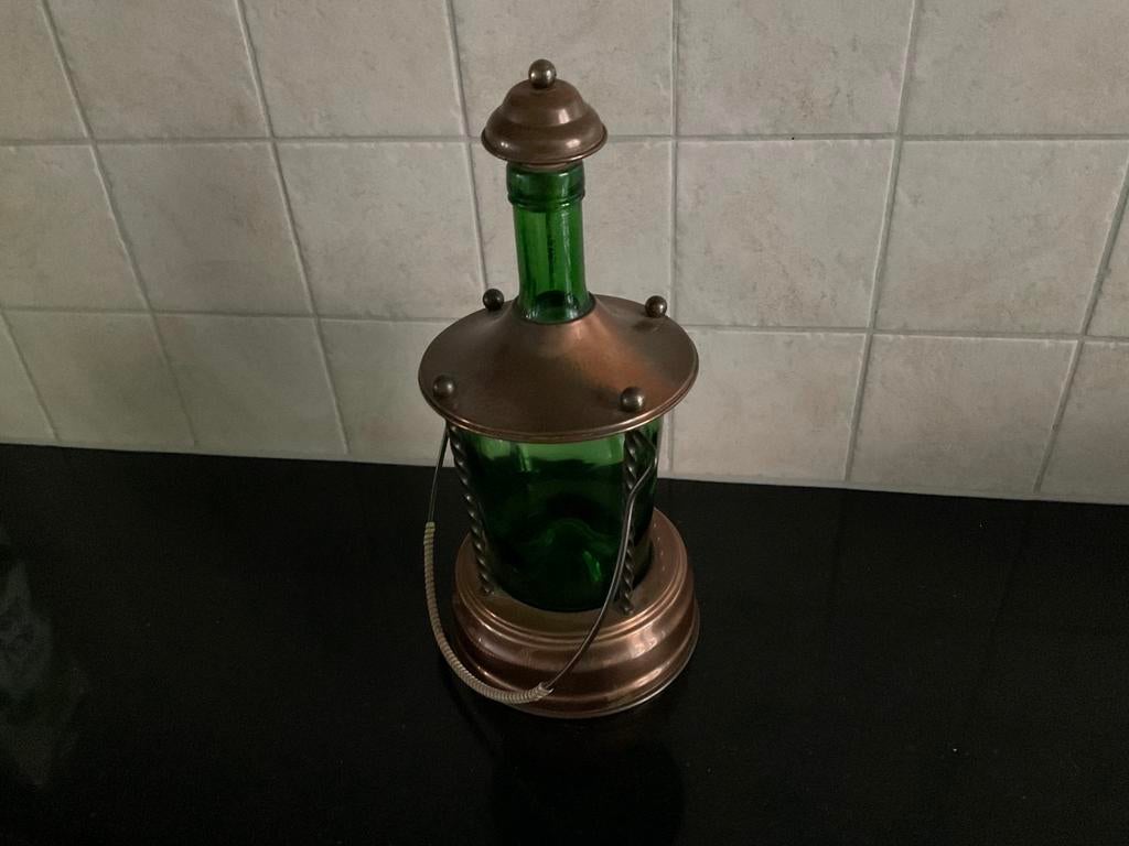 Vintage Muziekdoosje in Koperen Lantaarnfles, Ophalen of Verzenden