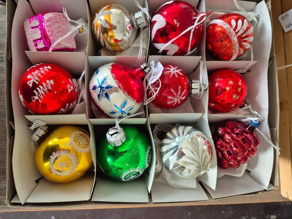 Oude vintage kerstballen gekleurd en meer, *, Gebruikt, *, Ophalen of Verzenden