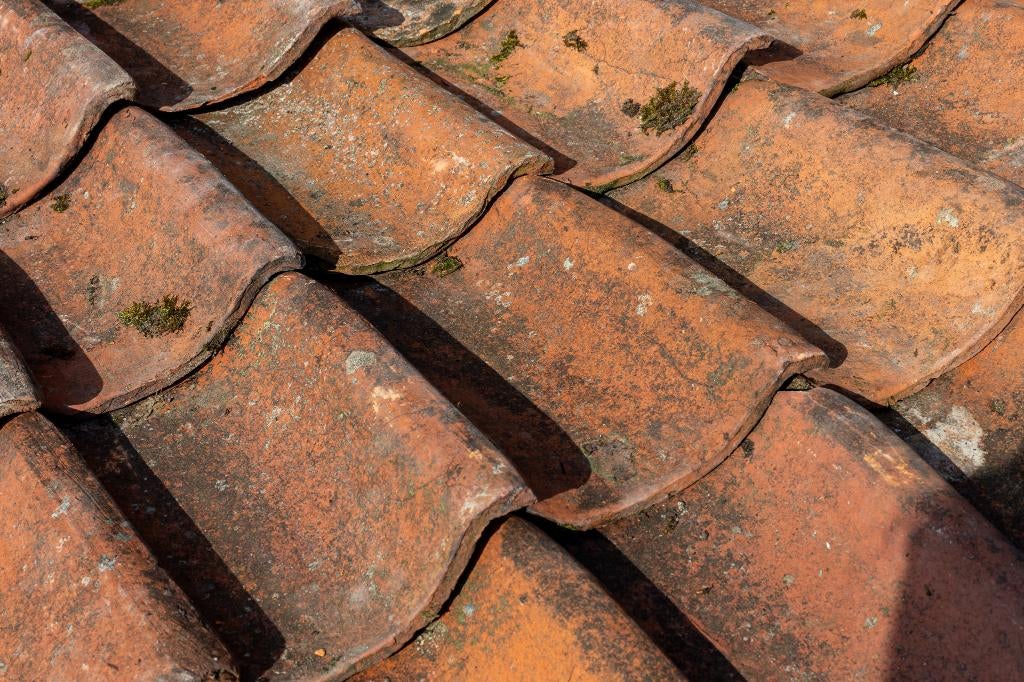 Oude rode hollandse pan handvorm 38cm+ 1.800 stuks, Gebruikt, Steen of Klei, Ophalen of Verzenden, 15 m² of meer