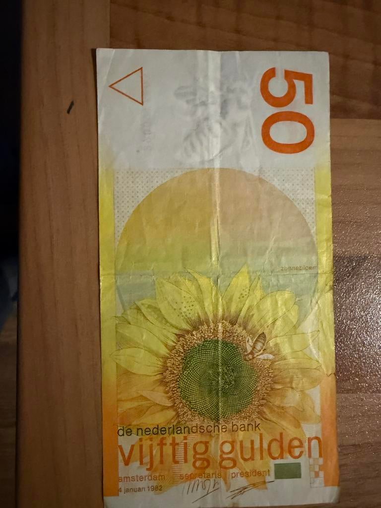 50 Gulden biljet - Zonnebloem (1982), Ophalen of Verzenden, 50 gulden, Los biljet