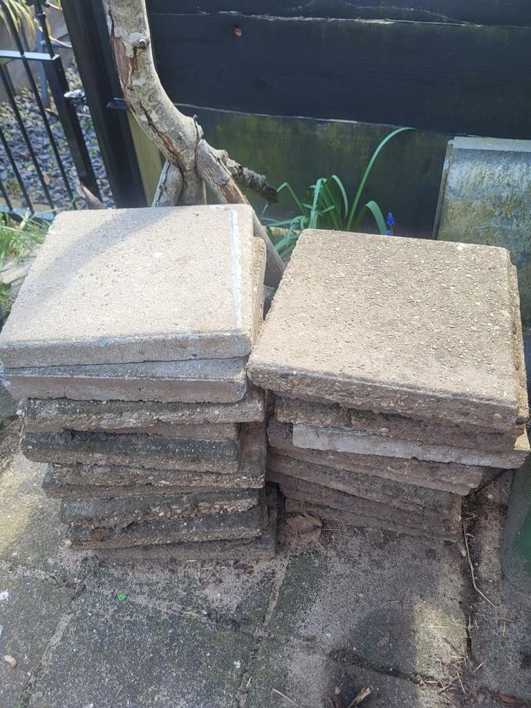Tuintegels vierkant, 27 stuks, Tuin en Terras, Tegels en Klinkers, Ophalen, Beton, Terrastegels