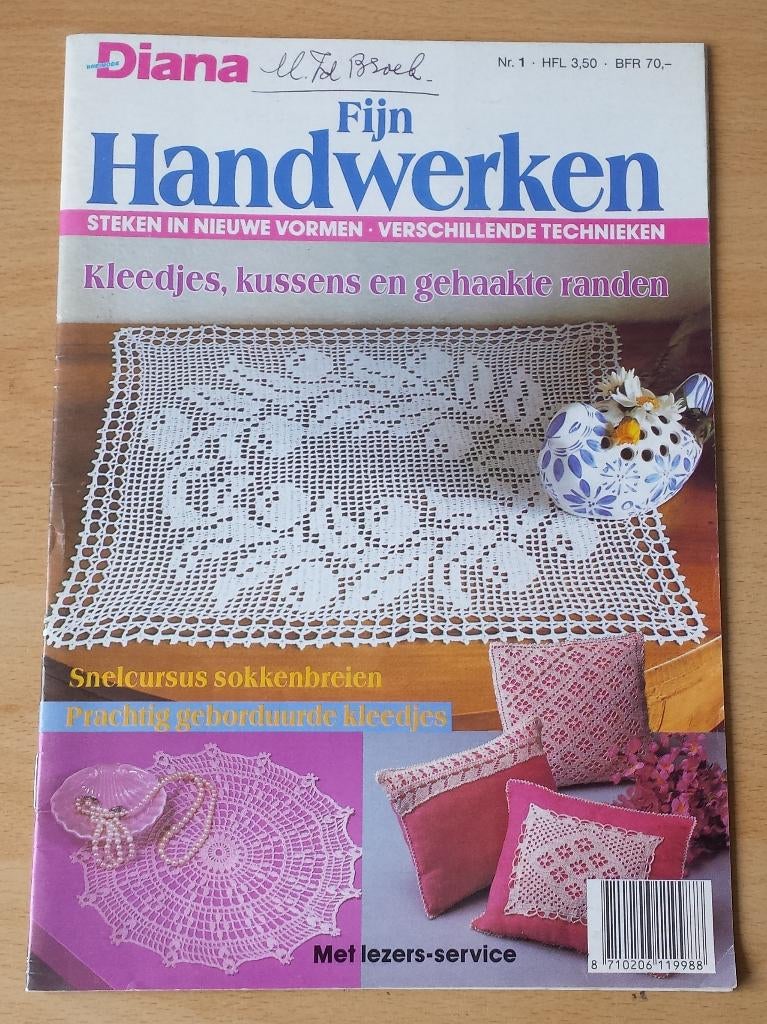 Haken - Fijn Handwerken nr.1 - Diana - 1992, Gebruikt, Diana, Ophalen of Verzenden, Patroon of Boek