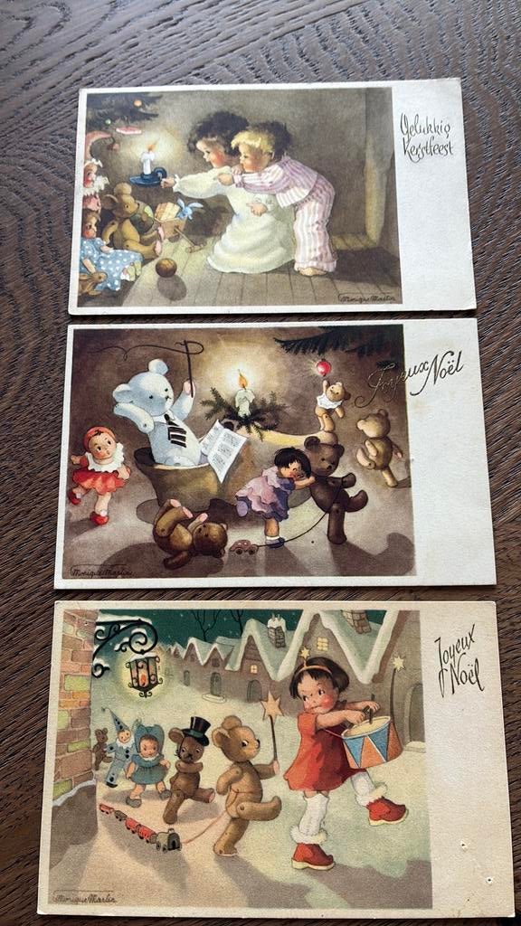 3 Kinderkaarten.Fantasie.Optocht, beren,treintje,trommel etc, Ophalen of Verzenden, Overige thema's
