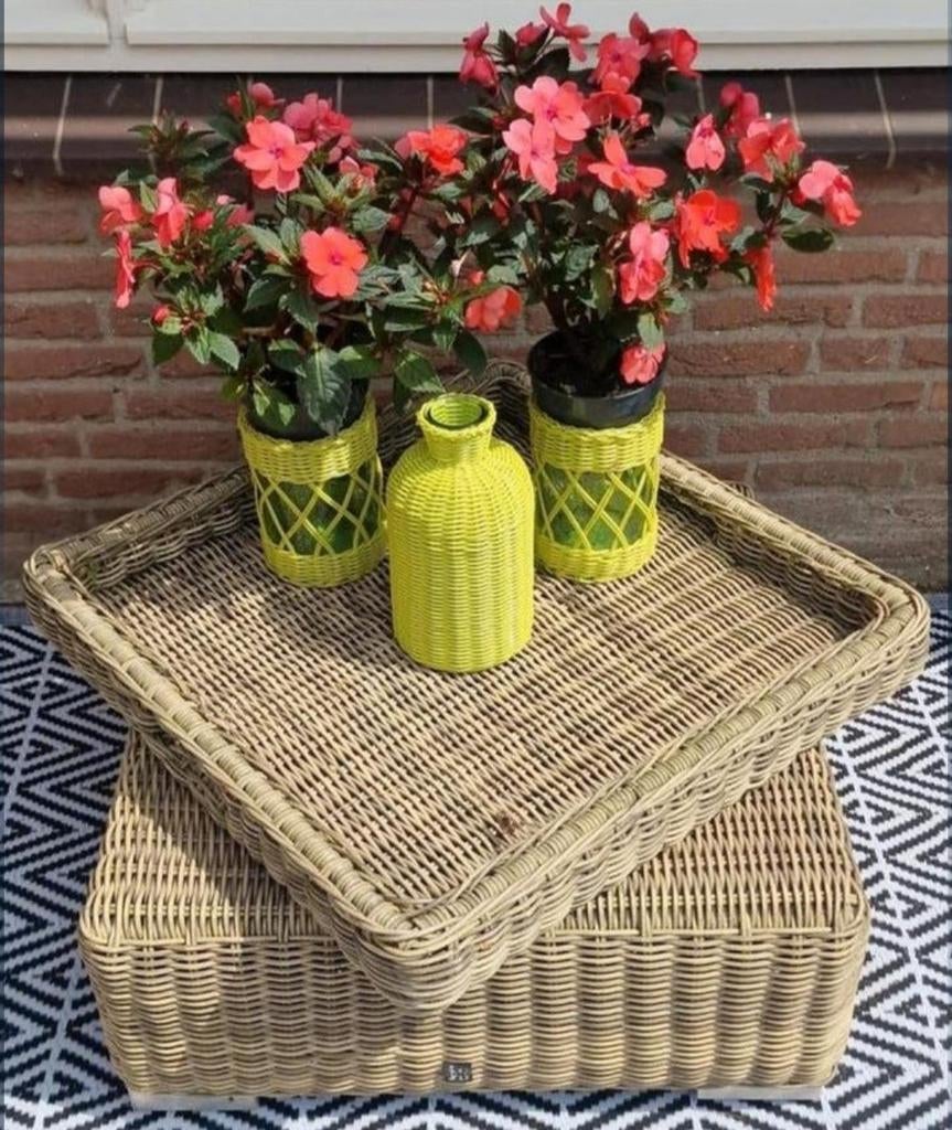 Hele mooie intratuin hocker/ tafel met dienblad, Ophalen, Gebruikt