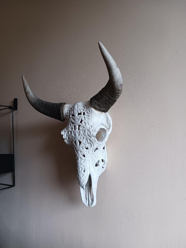 Bohemian kop met hoorns, Ophalen, Zo goed als nieuw, Kunststof, Boho