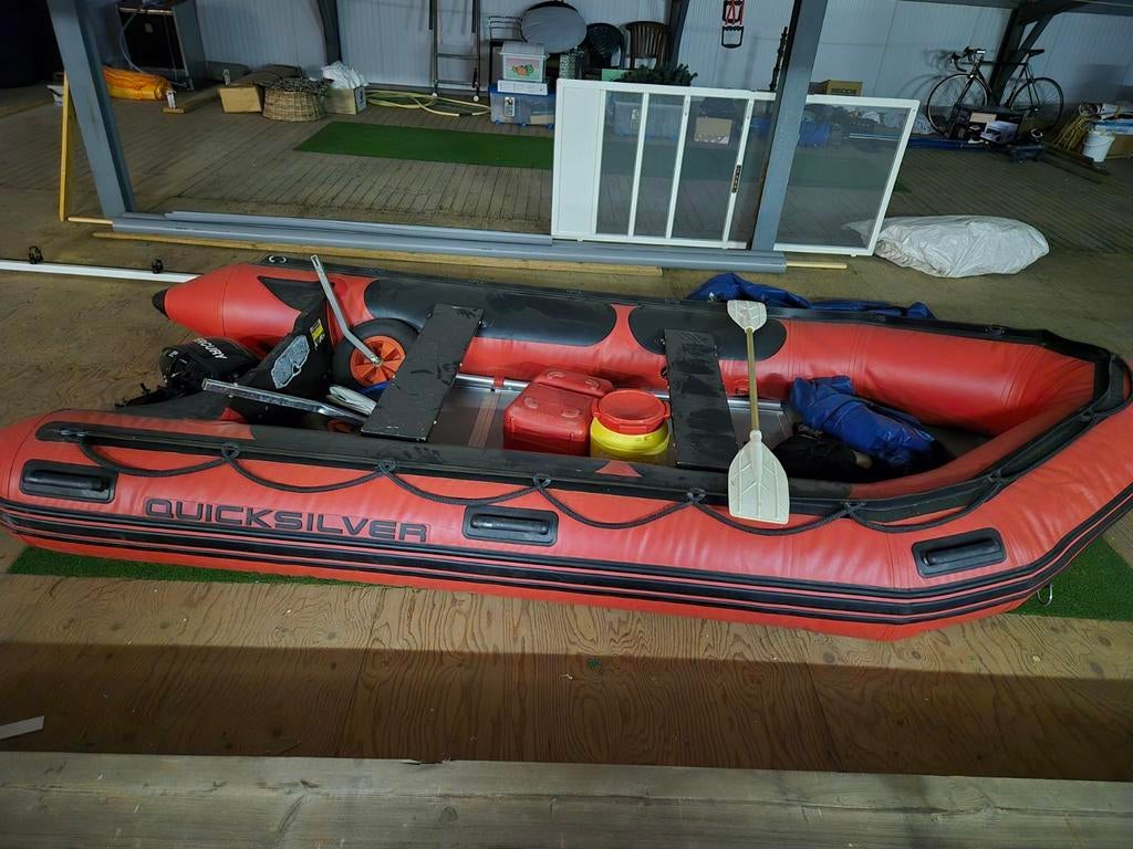 Nette quicksilver met 5pk mercury motor, Watersport en Boten, Rubberboten, Zo goed als nieuw, Quicksilver, Aluminium, Minder dan 70 pk