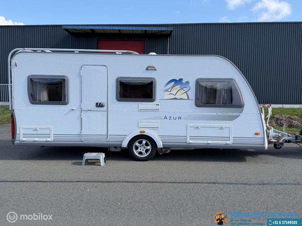 Knaus Azur 500 EU Incl mover, voortent en luifel, Caravans en Kamperen, Caravans, Schokbreker, 7 tot 8 meter, Bedrijf, Knaus