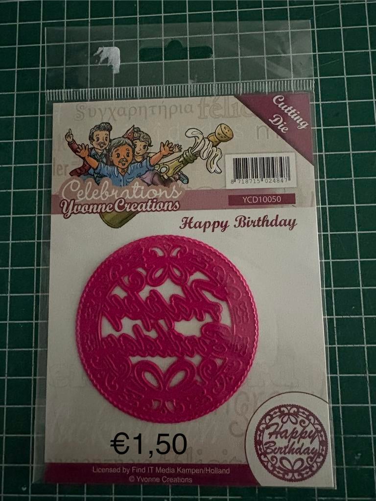 Yvonne Creations Happy Birthday Snijmal, Ophalen of Verzenden, Zo goed als nieuw, Overige thema's, Pons of Mal