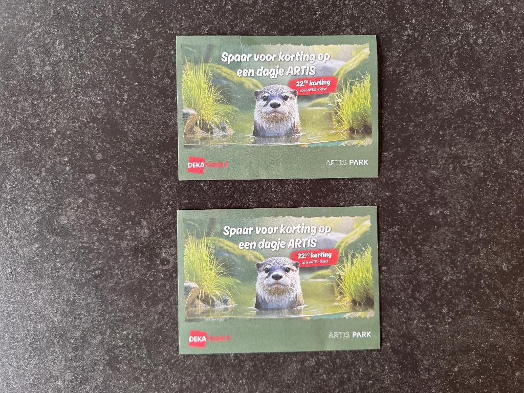 Artis kaart met hoge korting - Dekamarkt spaarkaart, Eén persoon, Ticket of Toegangskaart