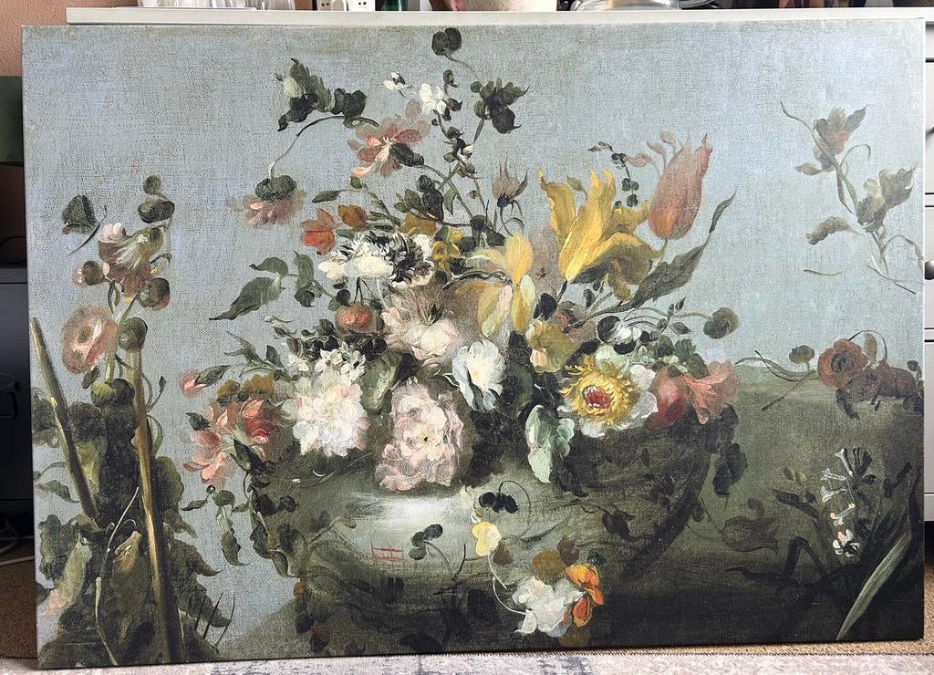 Bloemenschilderij., Antiek en Kunst, Ophalen