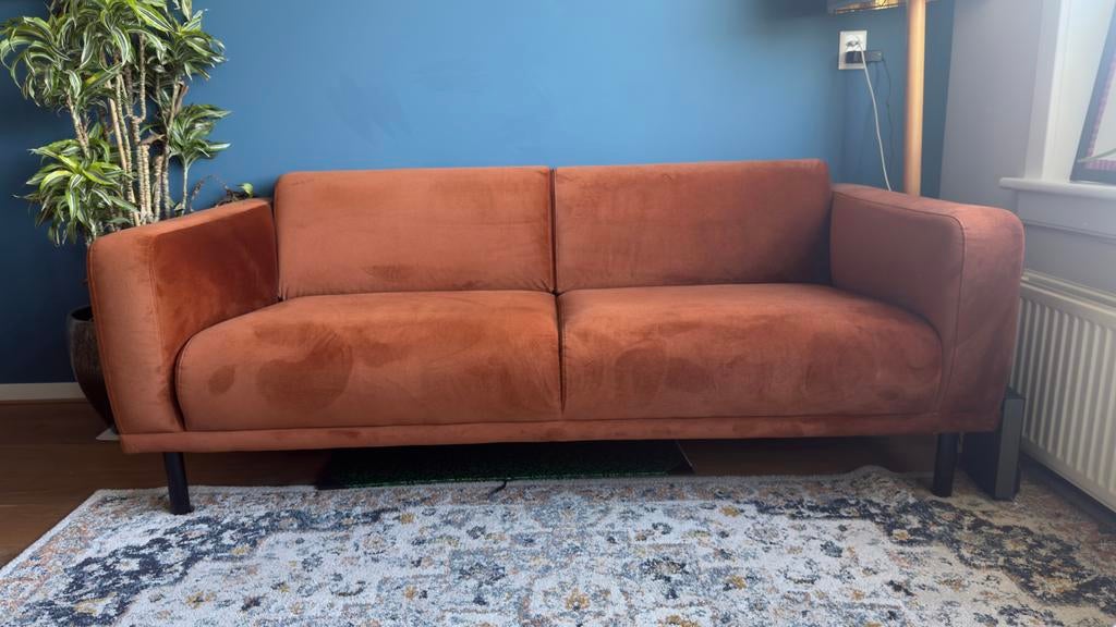 Oranje bank, Ophalen, Gebruikt, 150 tot 200 cm, Tweepersoons