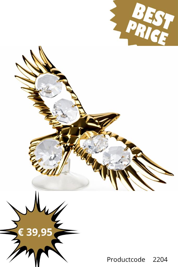 24K Vergulde Beeldjes met Kristal – Luxe Cadeau