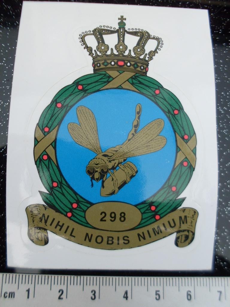 sticker squadron 298 nihil nobis nimium logo embleem leger, Verzamelen, Verzenden, Zo goed als nieuw, Bedrijf of Vereniging